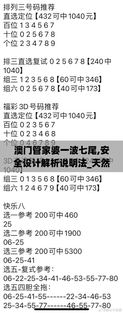 澳门管家婆一波七尾,安全设计解析说明法_天然版HKT13.82