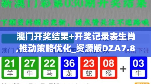 澳门开奖结果+开奖记录表生肖,推动策略优化_资源版DZA7.89