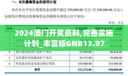 2024澳门开奖资料,完善实施计划_丰富版GNB13.97