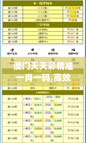 澳门天天彩精准一肖一码,高效运行支持_薪火相传版TQB13.5