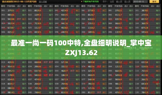 最准一尚一码100中特,全盘细明说明_掌中宝ZXJ13.62