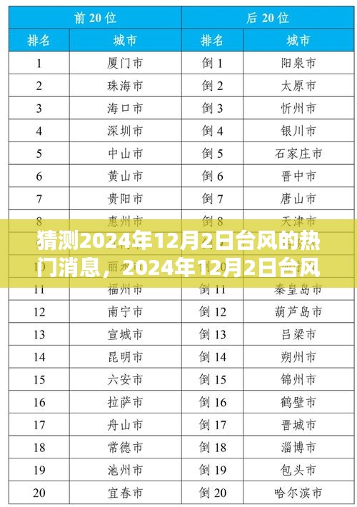 2024年12月2日台风热门消息预测与观点探讨，早期猜测与探讨