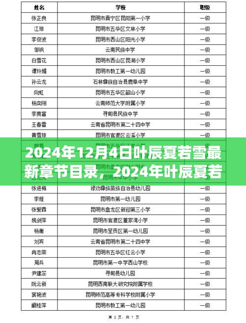 叶辰夏若雪，命运邂逅揭秘最新章节目录（2024年）