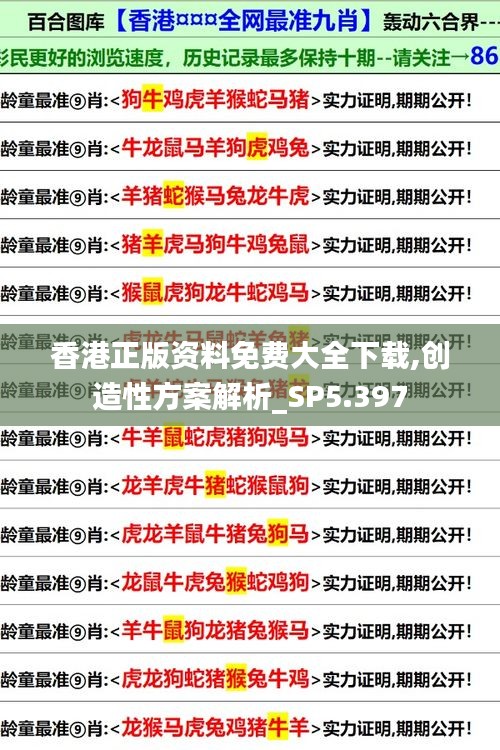 香港正版资料免费大全下载,创造性方案解析_SP5.397
