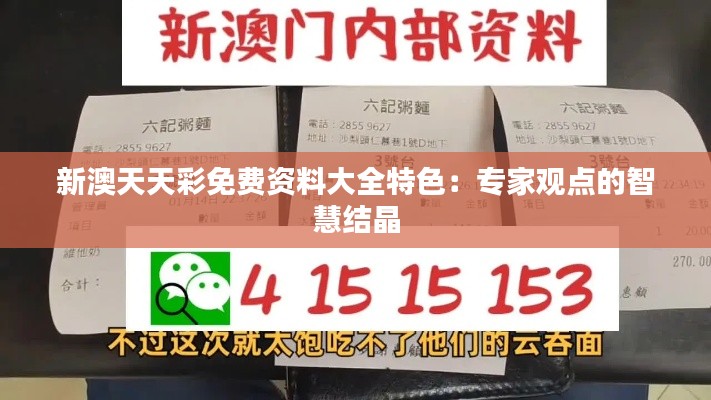 新澳天天彩免费资料大全特色：专家观点的智慧结晶