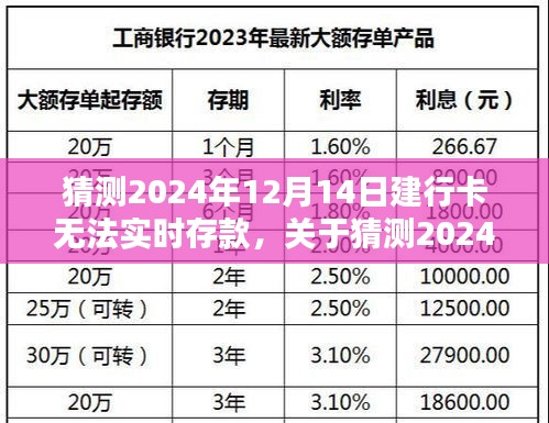 关于建行卡无法实时存款的猜测与探讨，解析未来可能的状况（预测日期为2024年12月14日）