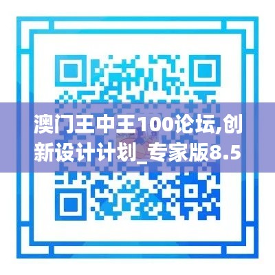 澳门王中王100论坛,创新设计计划_专家版8.517