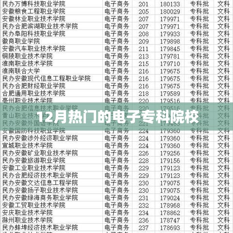 12月热门电子专科院校盘点