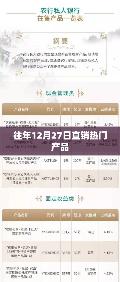 年终直销热门产品盘点，历年12月27日热销榜单
