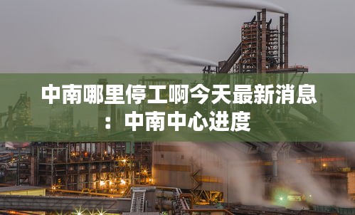 中南哪里停工啊今天最新消息：中南中心进度 