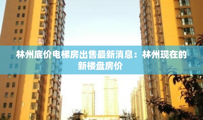 林州底价电梯房出售最新消息：林州现在的新楼盘房价 