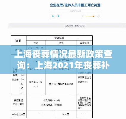 上海丧葬情况最新政策查询：上海2021年丧葬补助怎么计算 