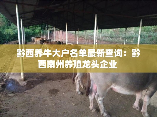 黔西养牛大户名单最新查询：黔西南州养殖龙头企业 