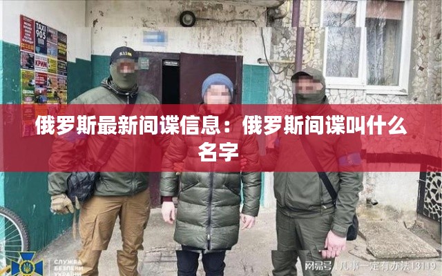 俄罗斯最新间谍信息：俄罗斯间谍叫什么名字 