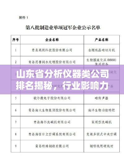 山东省分析仪器类公司排名揭秘，行业影响力不容小觑