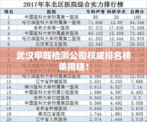 武汉甲醛检测公司权威排名榜单揭晓！