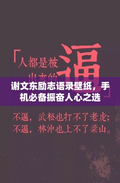 谢文东励志语录壁纸，手机必备振奋人心之选