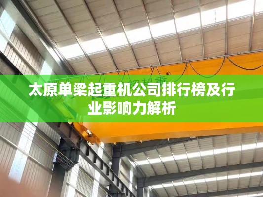 太原单梁起重机公司排行榜及行业影响力解析