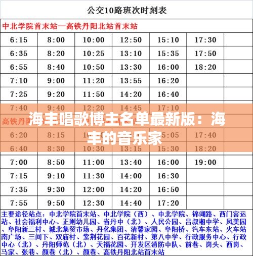 海丰唱歌博主名单最新版：海丰的音乐家 