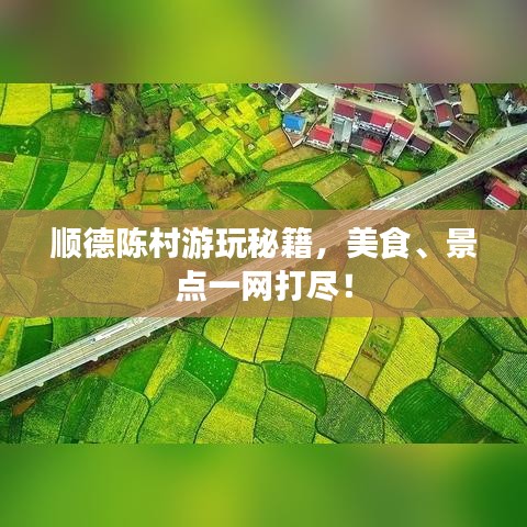 顺德陈村游玩秘籍，美食、景点一网打尽！