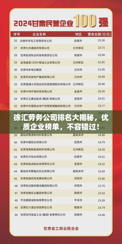 徐汇劳务公司排名大揭秘，优质企业榜单，不容错过！