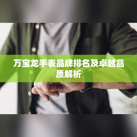 万宝龙手表品牌排名及卓越品质解析