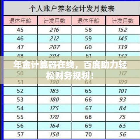 年金计算器在线，百度助力轻松财务规划！