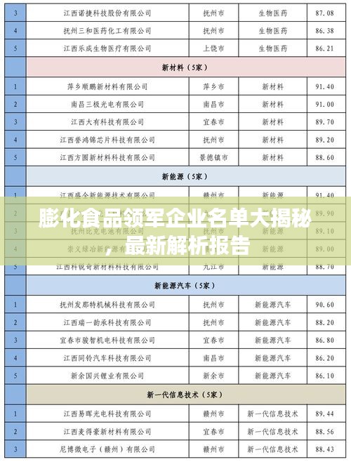膨化食品领军企业名单大揭秘，最新解析报告