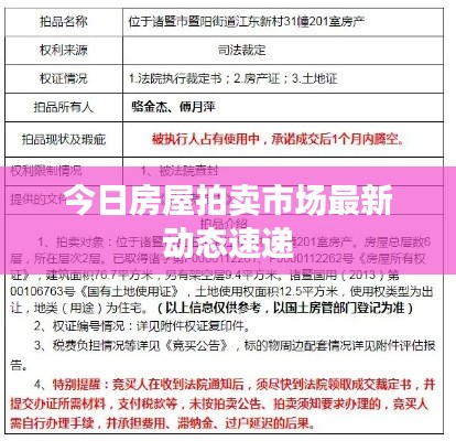 今日房屋拍卖市场最新动态速递