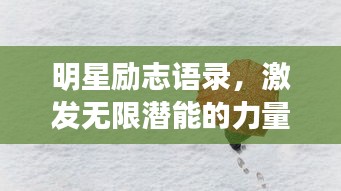 明星励志语录，激发无限潜能的力量源泉