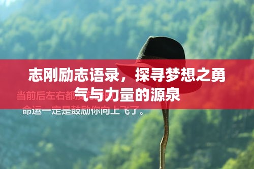 志刚励志语录，探寻梦想之勇气与力量的源泉