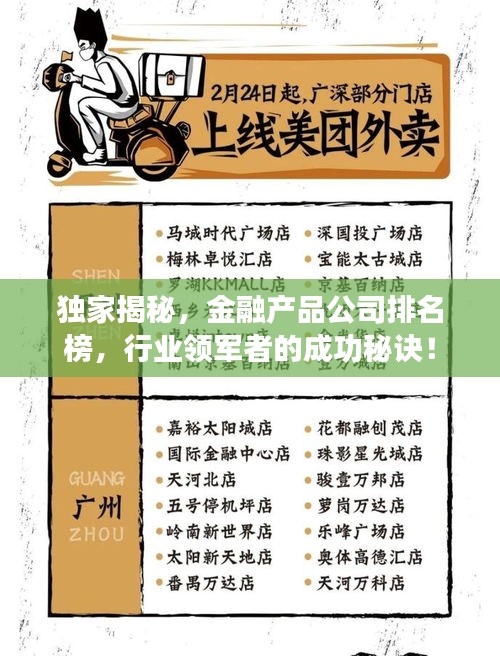 独家揭秘，金融产品公司排名榜，行业领军者的成功秘诀！