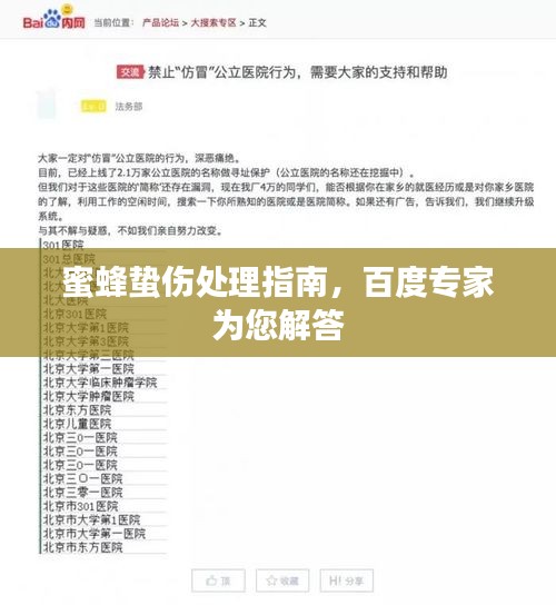 蜜蜂蛰伤处理指南，百度专家为您解答