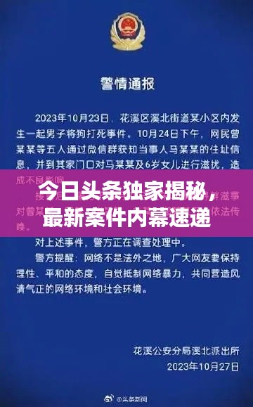 今日头条独家揭秘，最新案件内幕速递