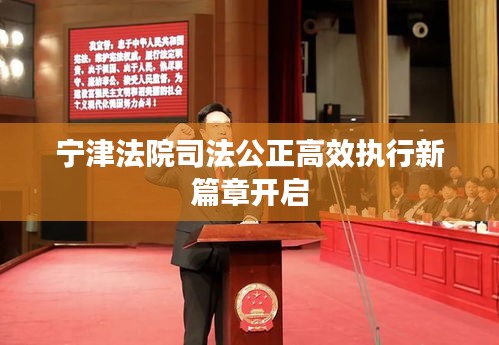 宁津法院司法公正高效执行新篇章开启