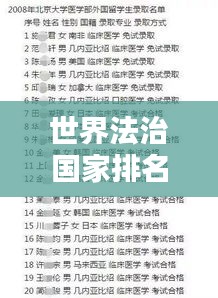 世界法治国家排名背后的考量因素解析