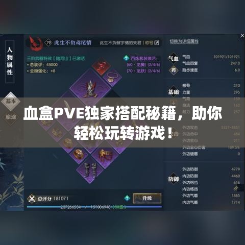 血盒PVE独家搭配秘籍，助你轻松玩转游戏！