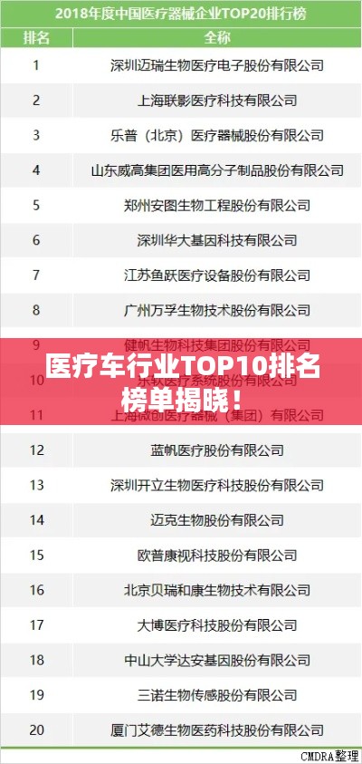 医疗车行业TOP10排名榜单揭晓！