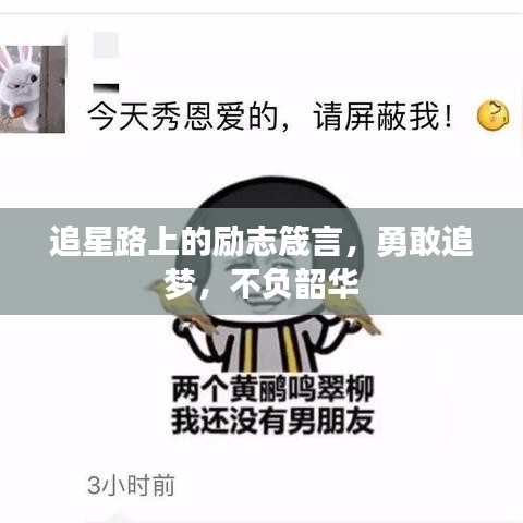 追星路上的励志箴言，勇敢追梦，不负韶华
