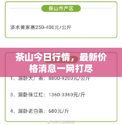 茶山今日行情，最新价格消息一网打尽