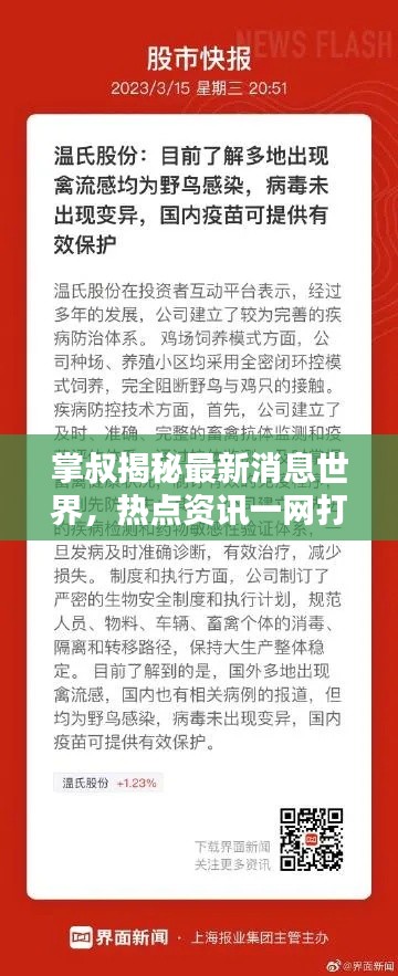 掌叔揭秘最新消息世界，热点资讯一网打尽！