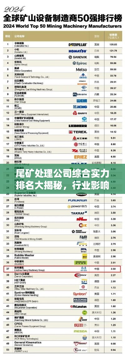 尾矿处理公司综合实力排名大揭秘，行业影响力与领先企业榜单！