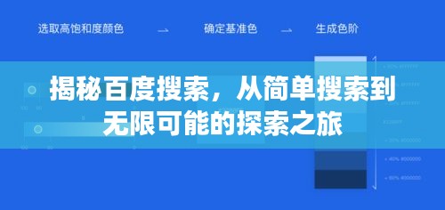 揭秘百度搜索，从简单搜索到无限可能的探索之旅