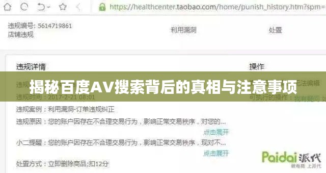 揭秘百度AV搜索背后的真相与注意事项