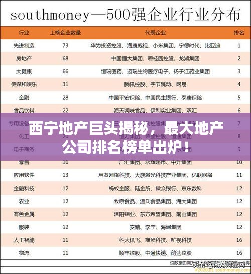 西宁地产巨头揭秘，最大地产公司排名榜单出炉！