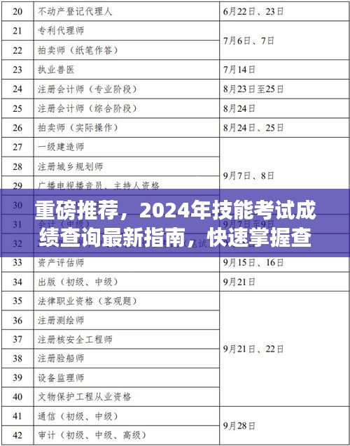 重磅推荐，2024年技能考试成绩查询最新指南，快速掌握查询技巧！