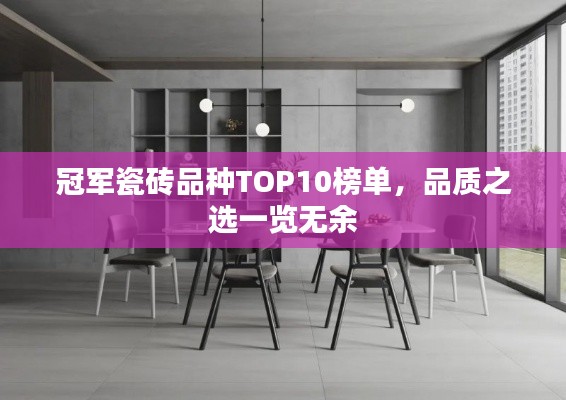冠军瓷砖品种TOP10榜单，品质之选一览无余