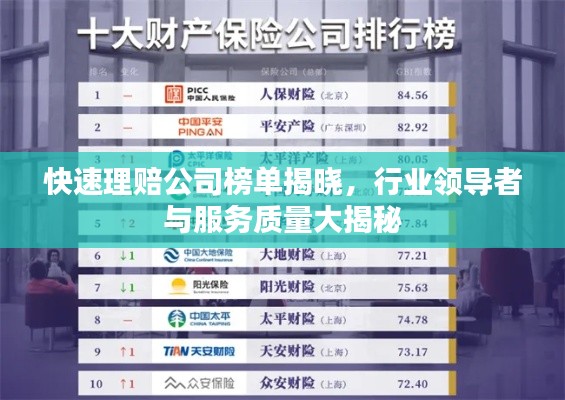 快速理赔公司榜单揭晓，行业领导者与服务质量大揭秘