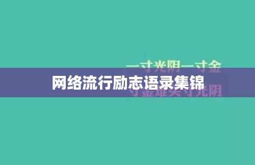 网络流行励志语录集锦