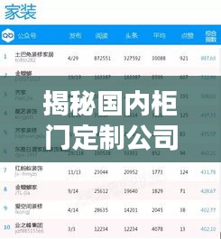揭秘国内柜门定制公司排名，权威榜单不容错过！